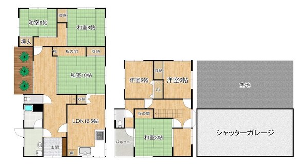 泉南市岡田5-10-13貸家の物件間取画像